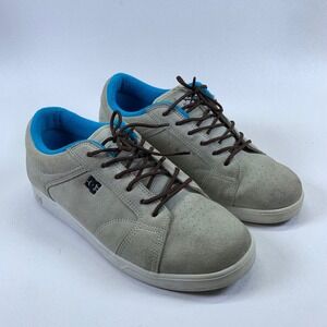 DC Crew S Model Skateboarding Shoes Mens 9.5 Sneakers Gray Leather Suede Low Top